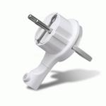 Вилка-невидимка 16А 250В (АБС-пластик, прямая, плоская 95х7мм, белая, UNIVersal 5566574/874