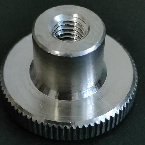 Гайка М 4 DIN 466 круглая высокая рифленая с накаткой, нажимная, нержавеющая сталь А2